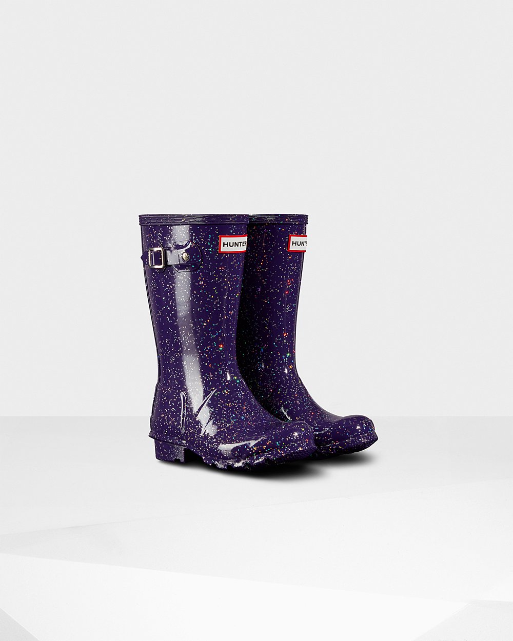 Kids Hunter Original Big Giant Glitter - Rain Boots Blue Purple - 5012-ZXEMB